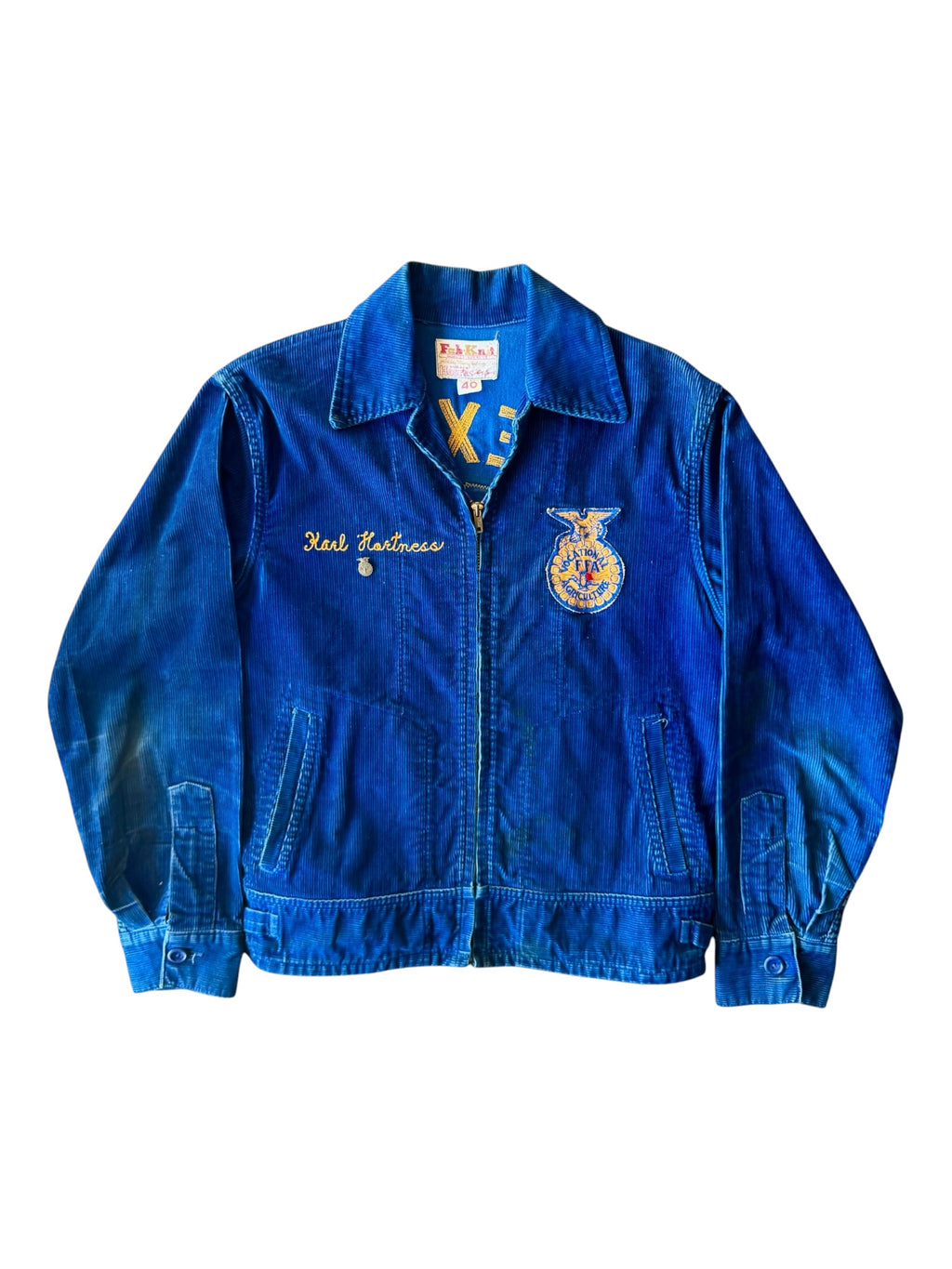 1950s Fab-knit Corduroy FFA Chainstitch Jacket