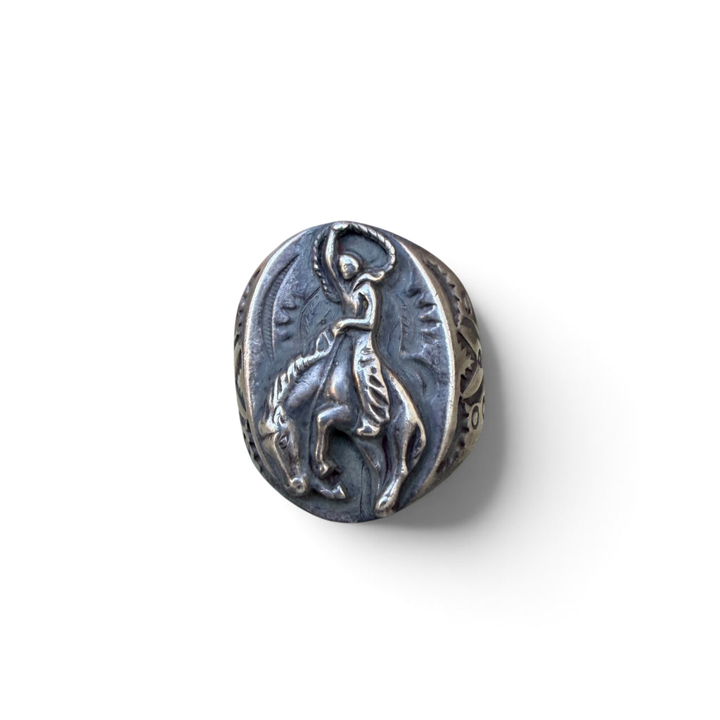 1940s Bell Trading Post Sterling Silver Bucking Bronco Ring