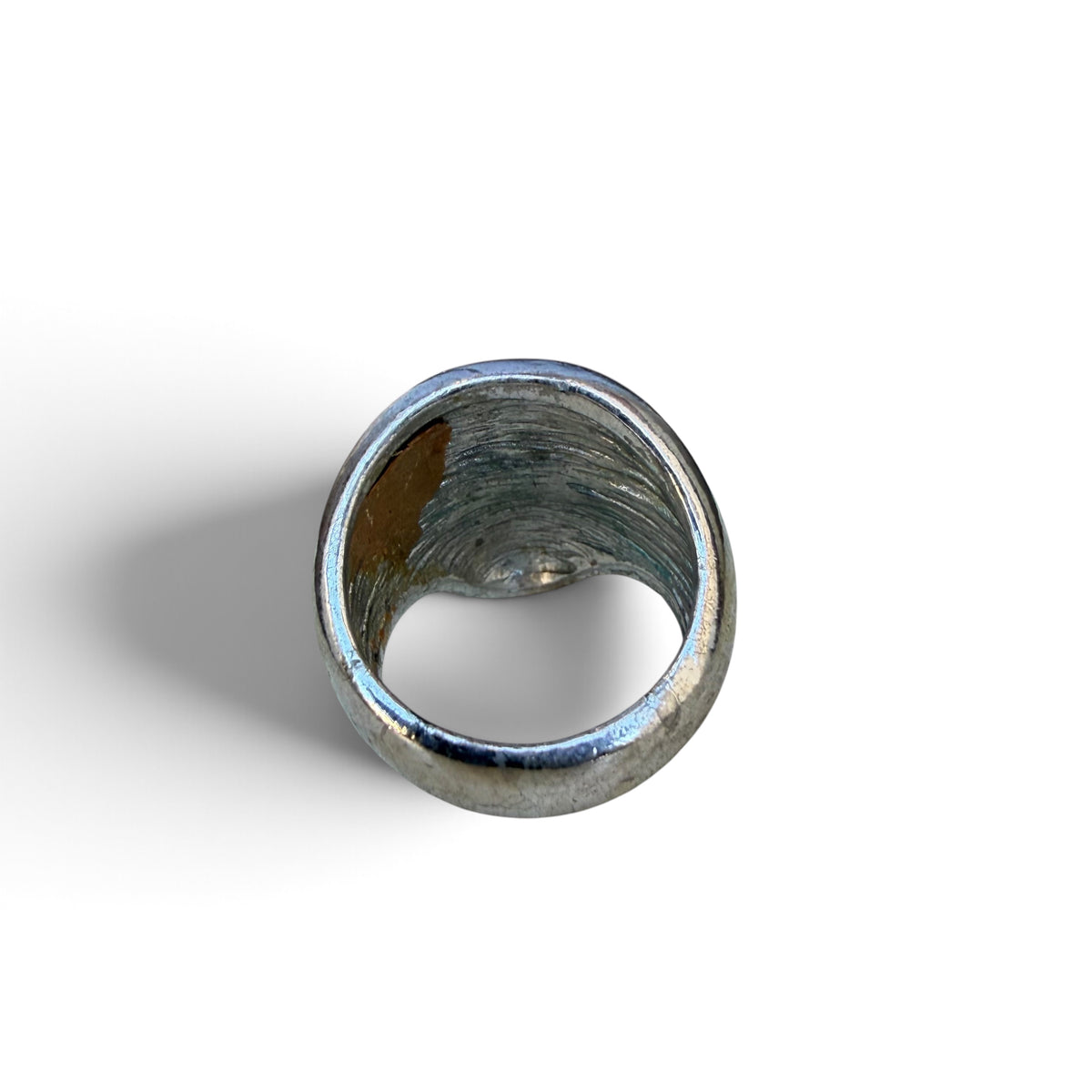 1960s Chrome Jeweled Skull Ring
