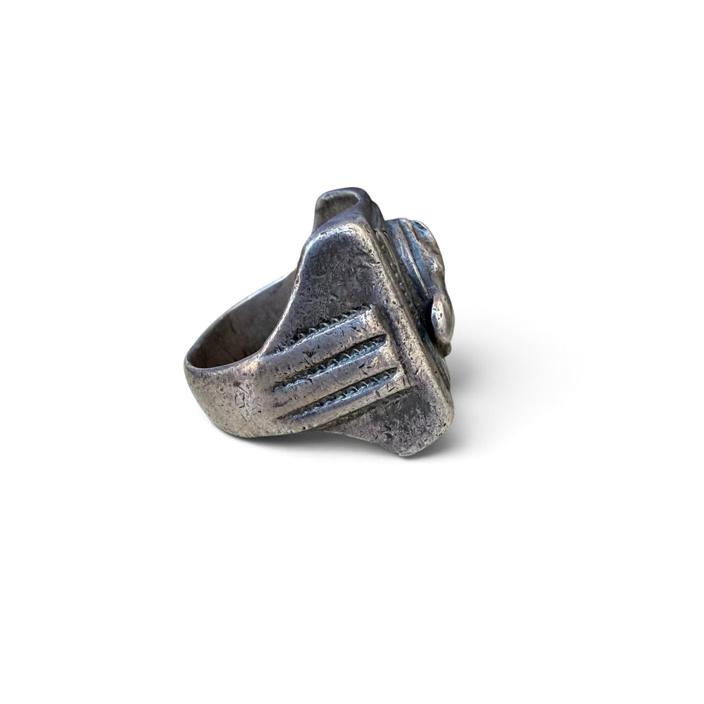 1940s Sterling Silver Deco Horseshoe Mexico Souvenir Ring