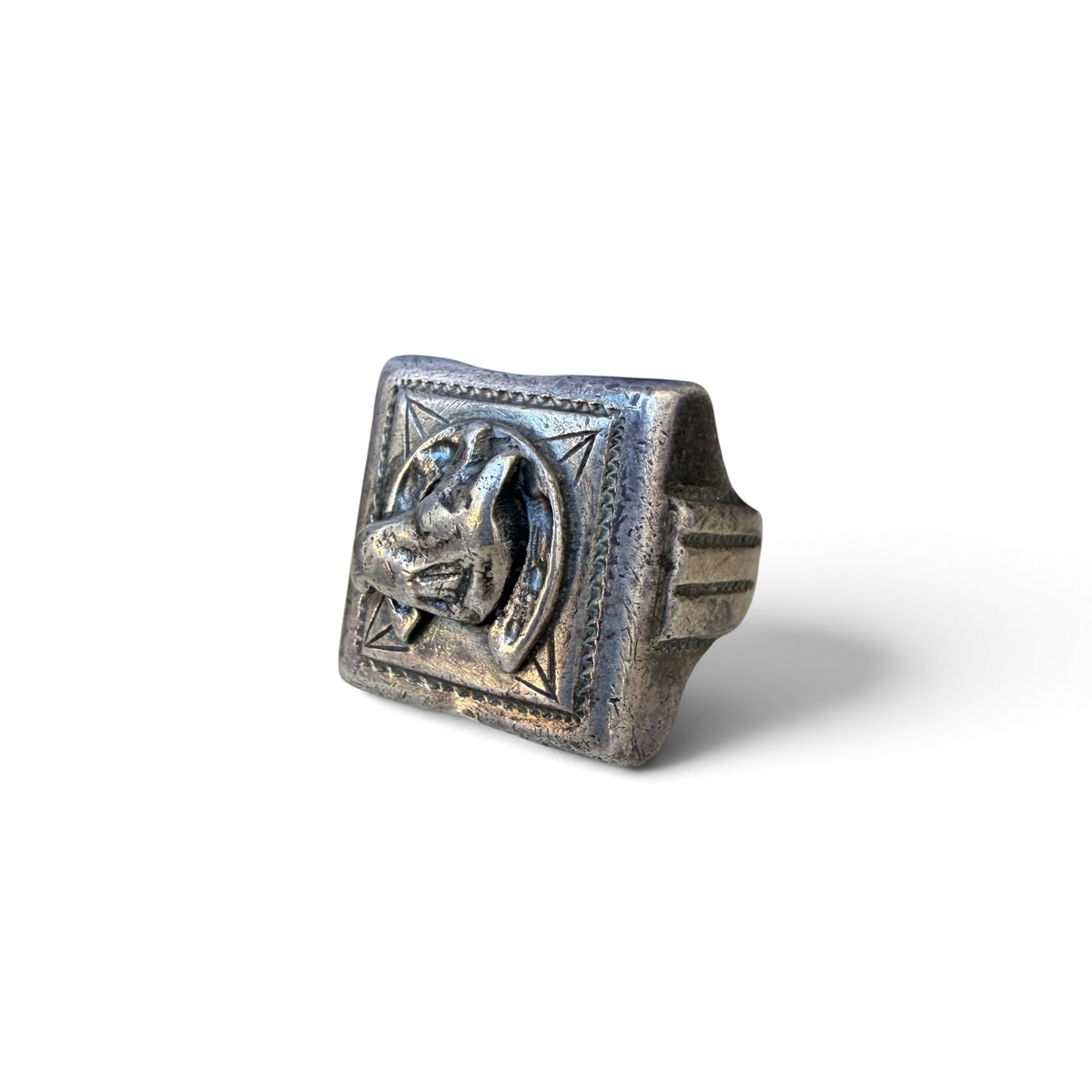 1940s Sterling Silver Deco Horseshoe Mexico Souvenir Ring