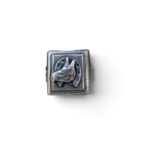 1940s Sterling Silver Deco Horseshoe Mexico Souvenir Ring