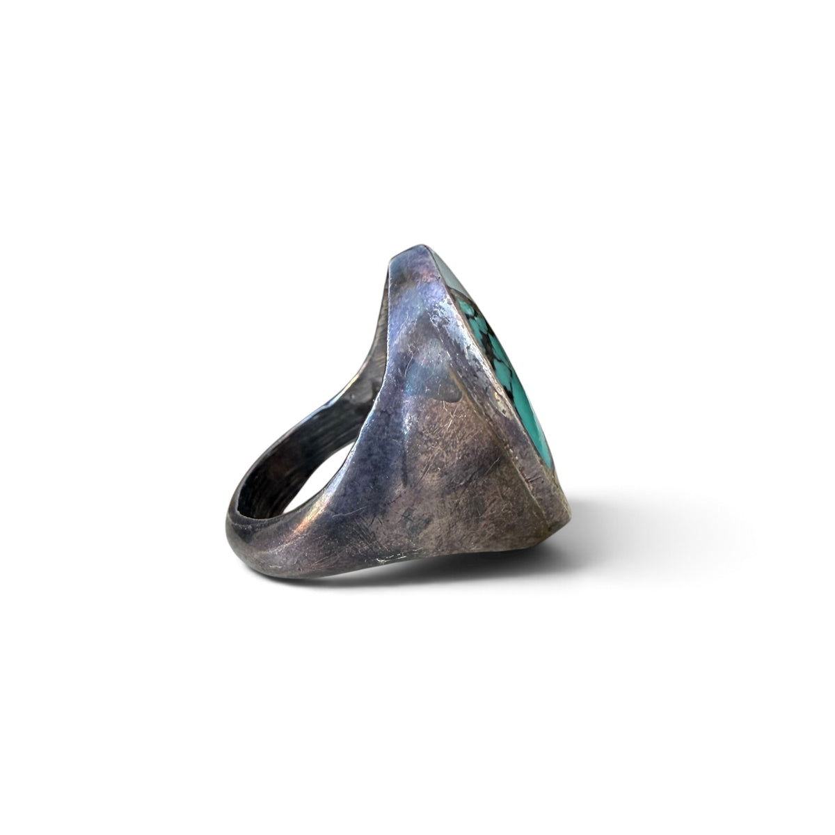 1960s Navajo Sterling Silver Channel Inlay Ring by Cecil Lee