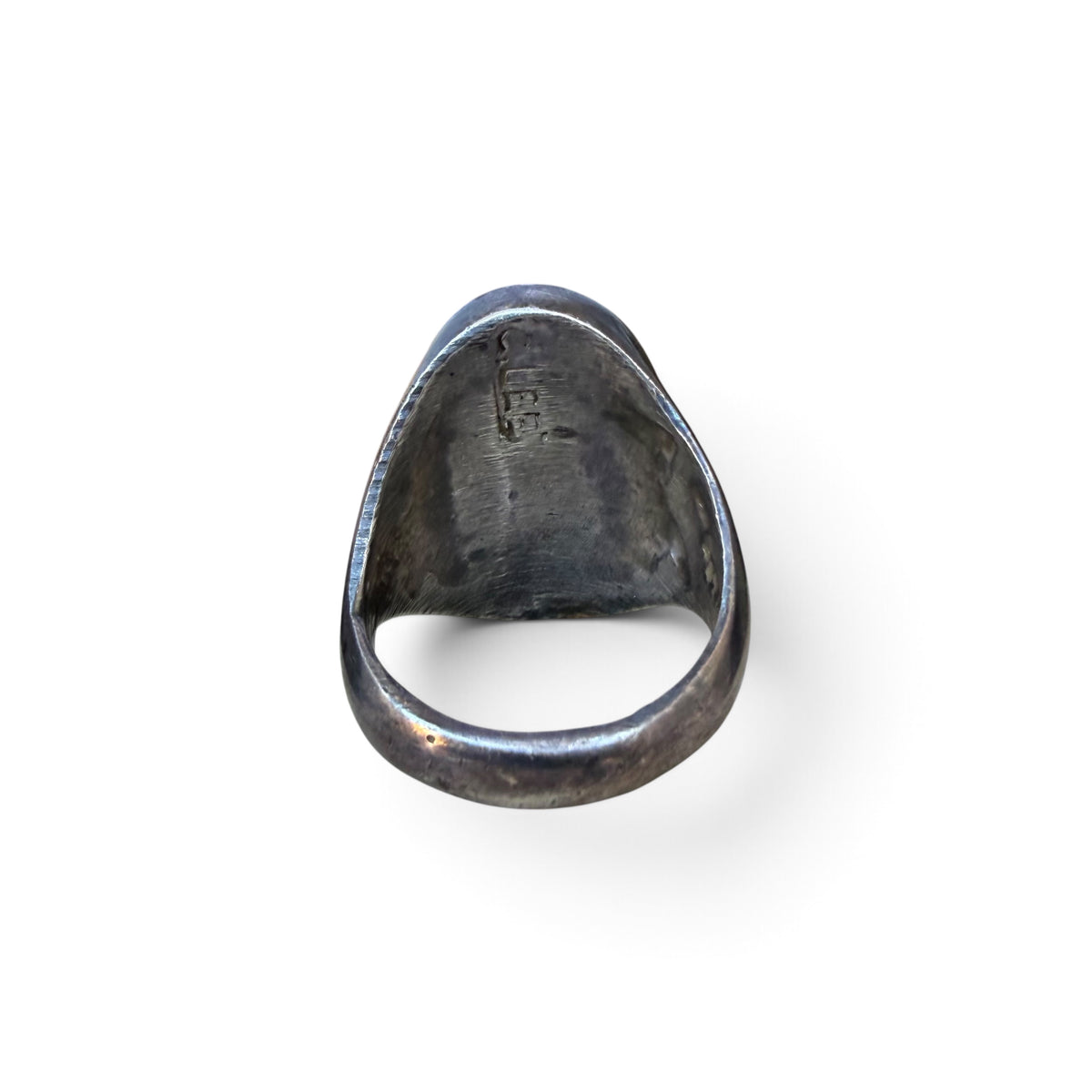 1960s Navajo Sterling Silver Channel Inlay Ring by Cecil Lee