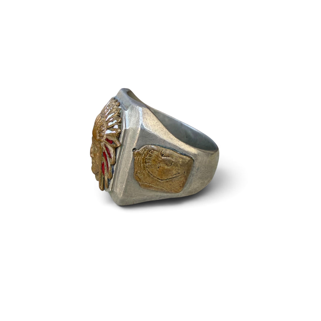 1940s Headdress Chief Mexico Souvenir Ring
