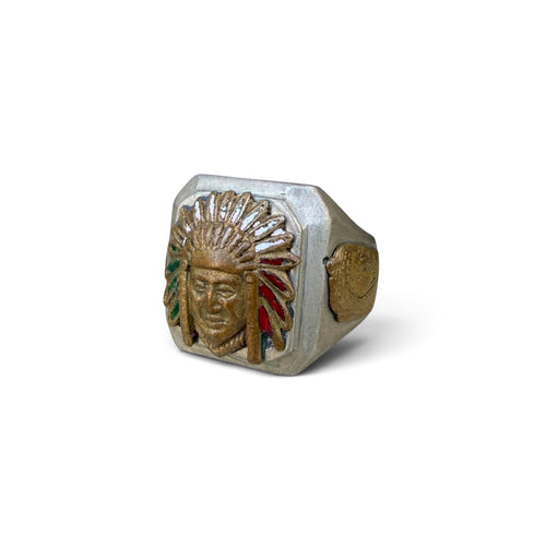 1940s Headdress Chief Mexico Souvenir Ring