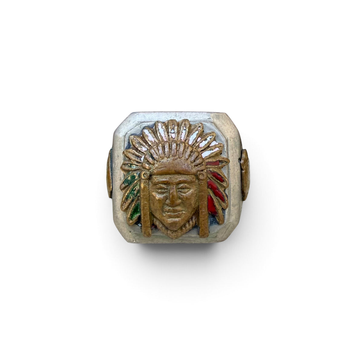 1940s Headdress Chief Mexico Souvenir Ring