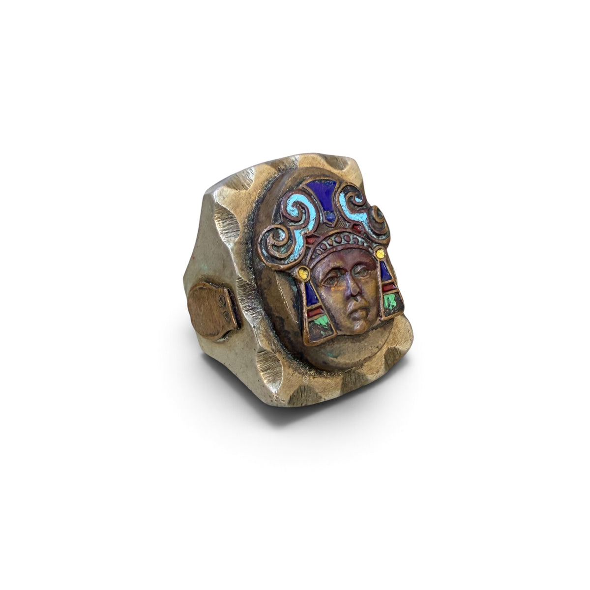 1940s Aztec God of Luck Mexico Souvenir Ring