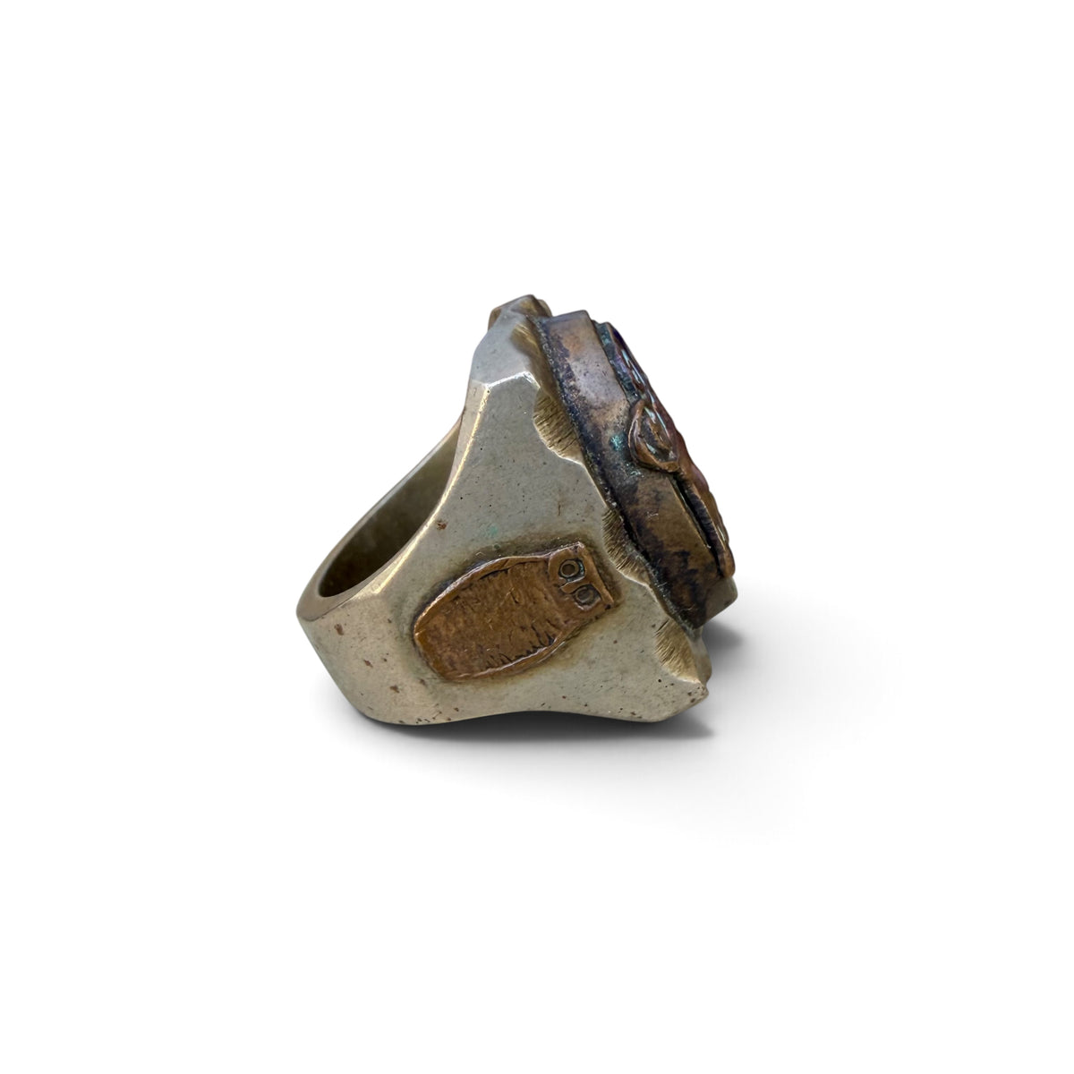 1940s Aztec God of Luck Mexico Souvenir Ring