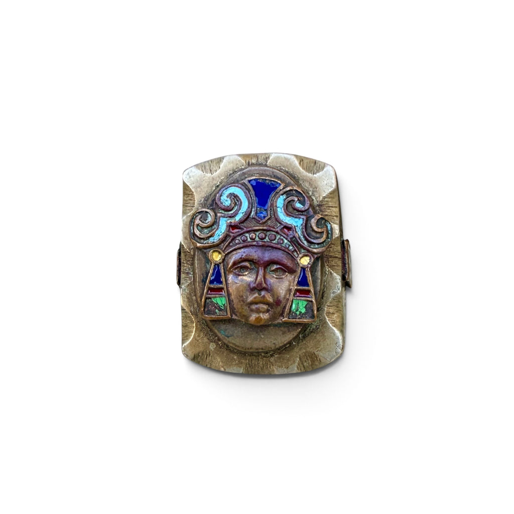 1940s Aztec God of Luck Mexico Souvenir Ring