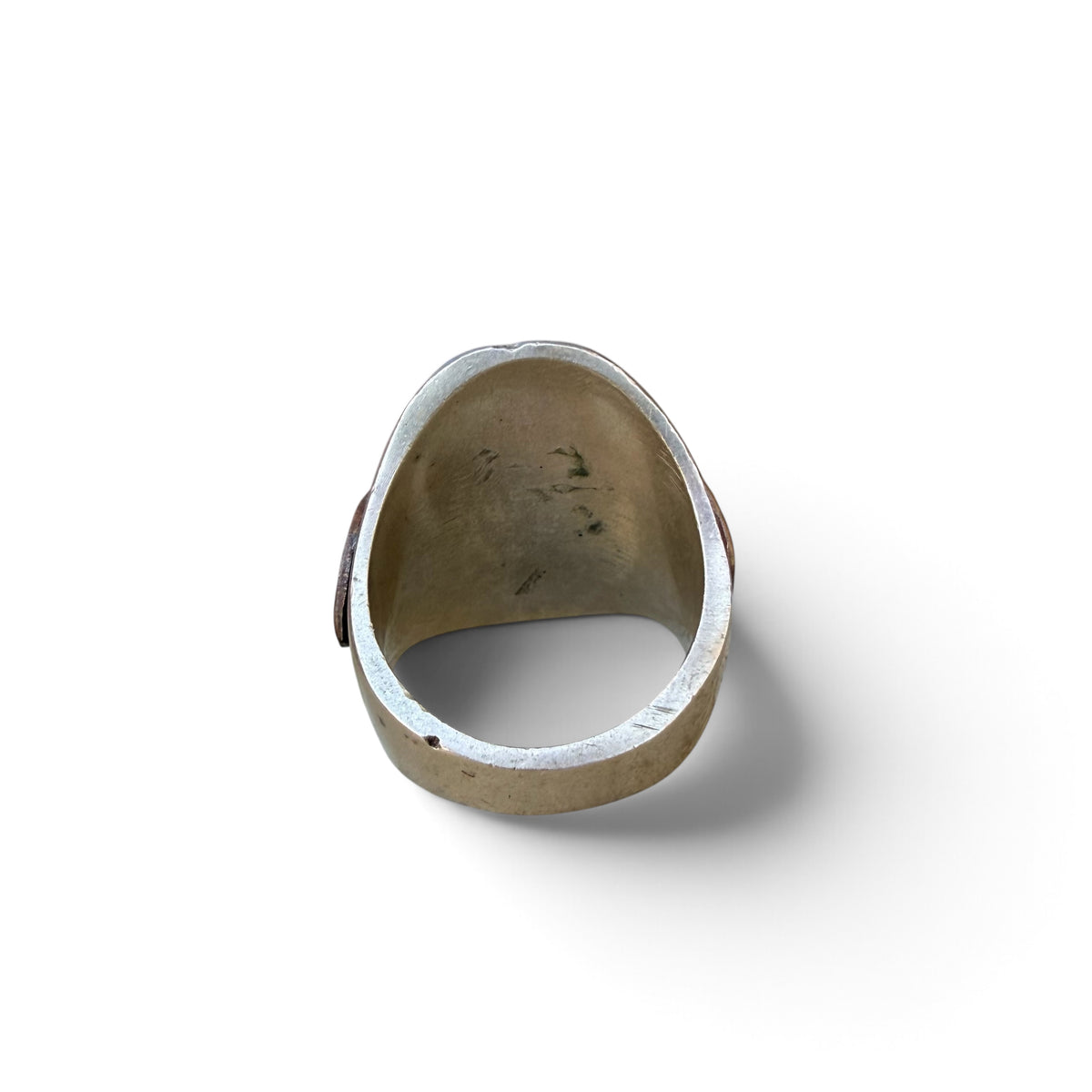 1940s Oval-shaped Skinny Skull Mexico Souvenir Ring