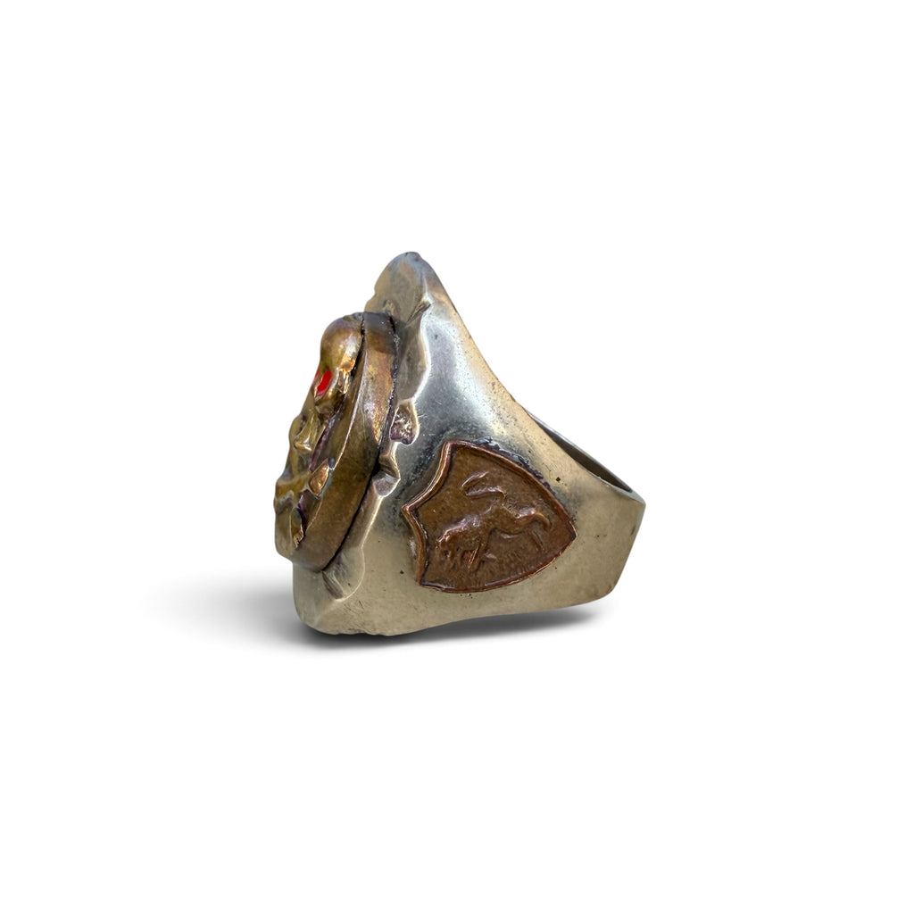 1940s Oval-shaped Skinny Skull Mexico Souvenir Ring