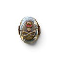 1940s Oval-shaped Skinny Skull Mexico Souvenir Ring