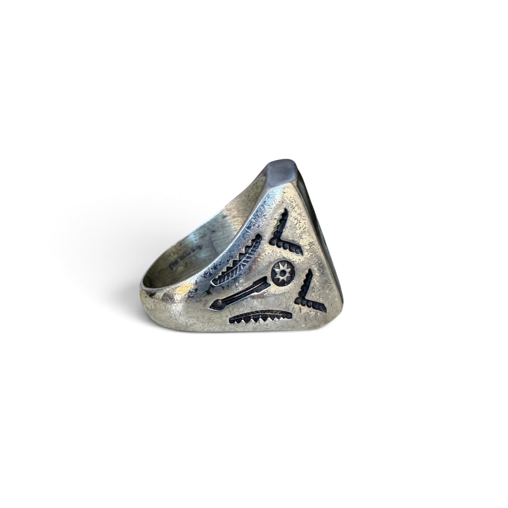 1970s Sunbell Trading Post Sterling Silver Abalone Ring