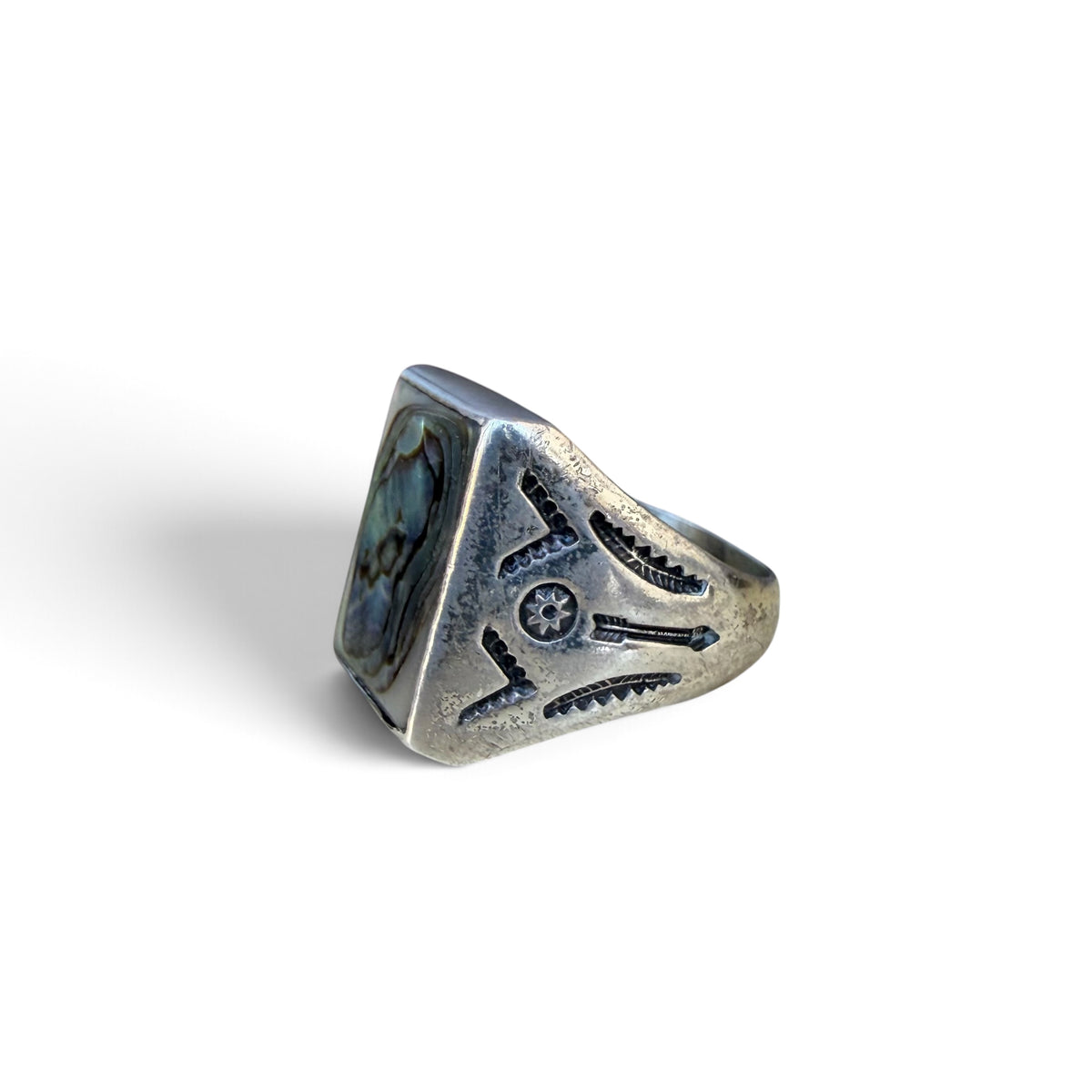 1970s Sunbell Trading Post Sterling Silver Abalone Ring
