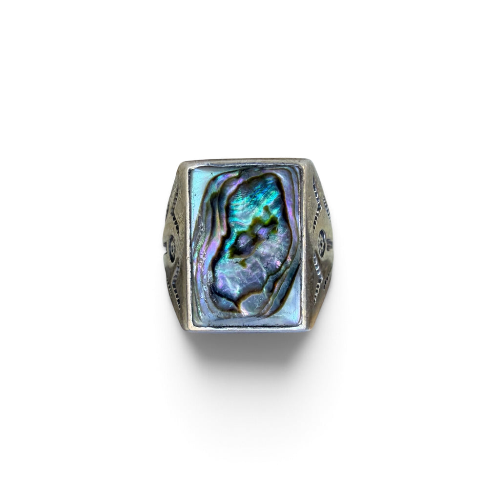 1970s Sunbell Trading Post Sterling Silver Abalone Ring